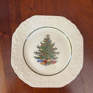 Cuthbertson embossed original Christmas tree salad plate.
